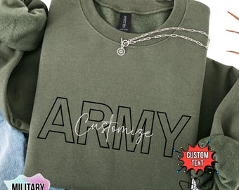Army Spouse sweatshirt with Name, Army Shirt, Personalized Military Shirt, Custom Army Shirt, Army Wife Shirt, Veteran Wife, Army Spouse