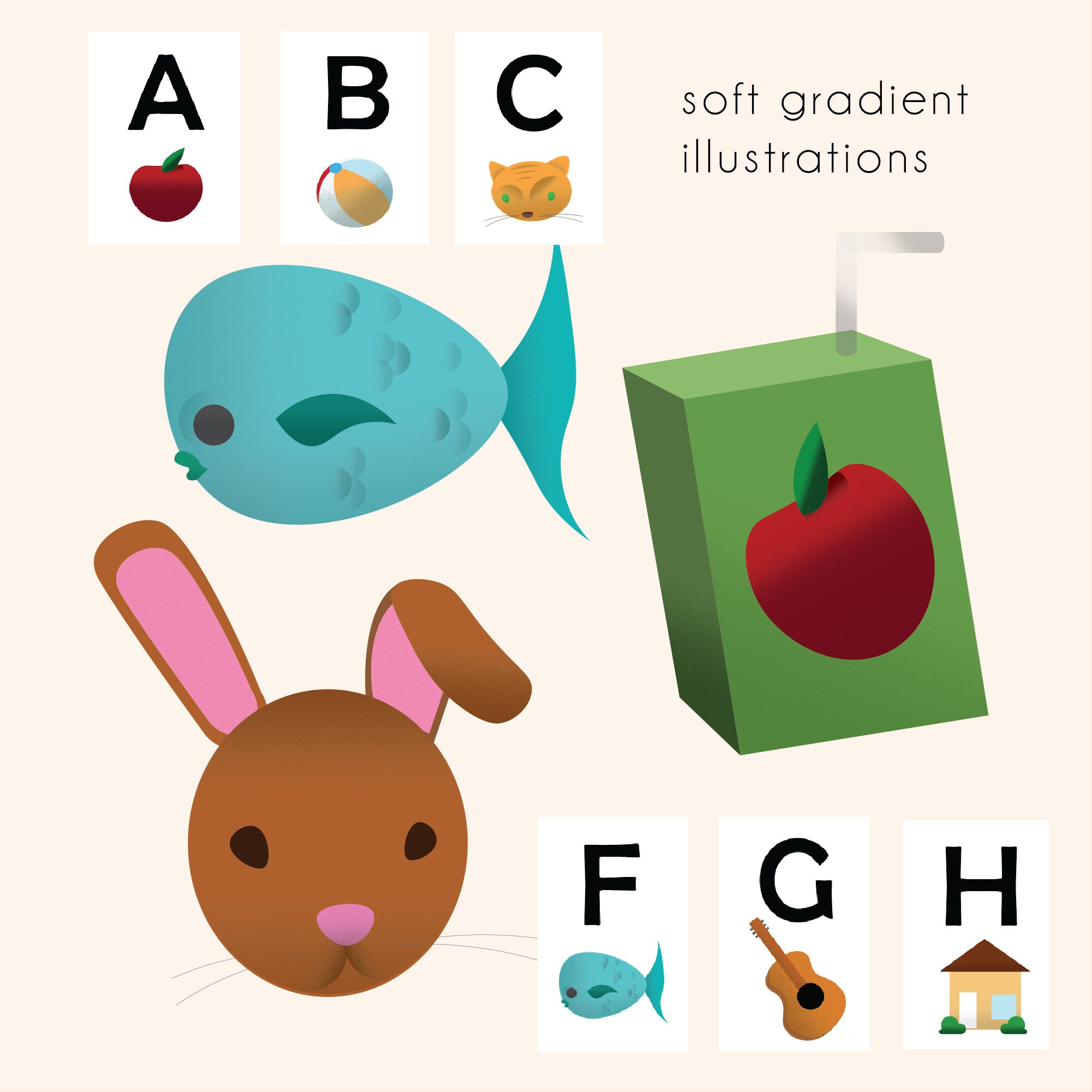 ABC Printable Flashcards Cute Minimal - Etsy