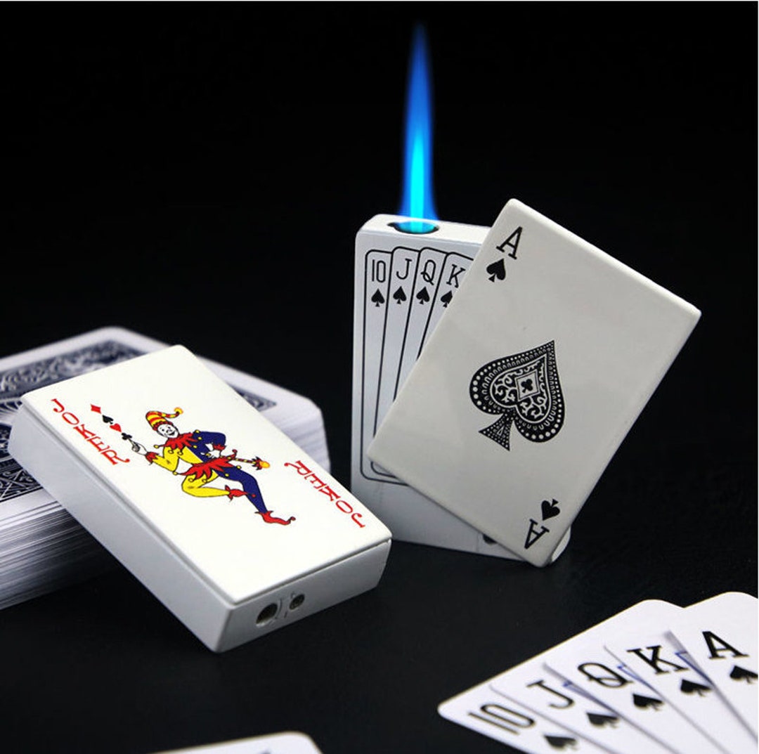 Playing Card Lighter Green Flame Poker Lighter Funny Toy Etsy