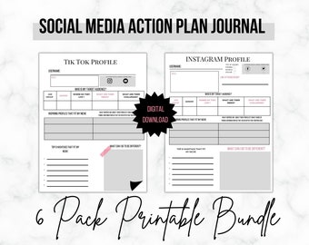 Social Media Planner, Social Media Tracker, Social Media Journal,Digital Download, Real Estate Marketing,Business Planner, Marketing Planner
