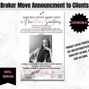 Real Estate Marketing, Real Estate Announcements, Real Estate Branding, Broker, Company Move, Client Announcement, Realtor Announcement