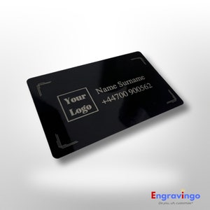 Aangepaste gegraveerde persoonlijke / zakelijke informatiekaart 1x achter- en voorgravure