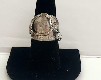 Captain and Fish Charmed Spoon Ring