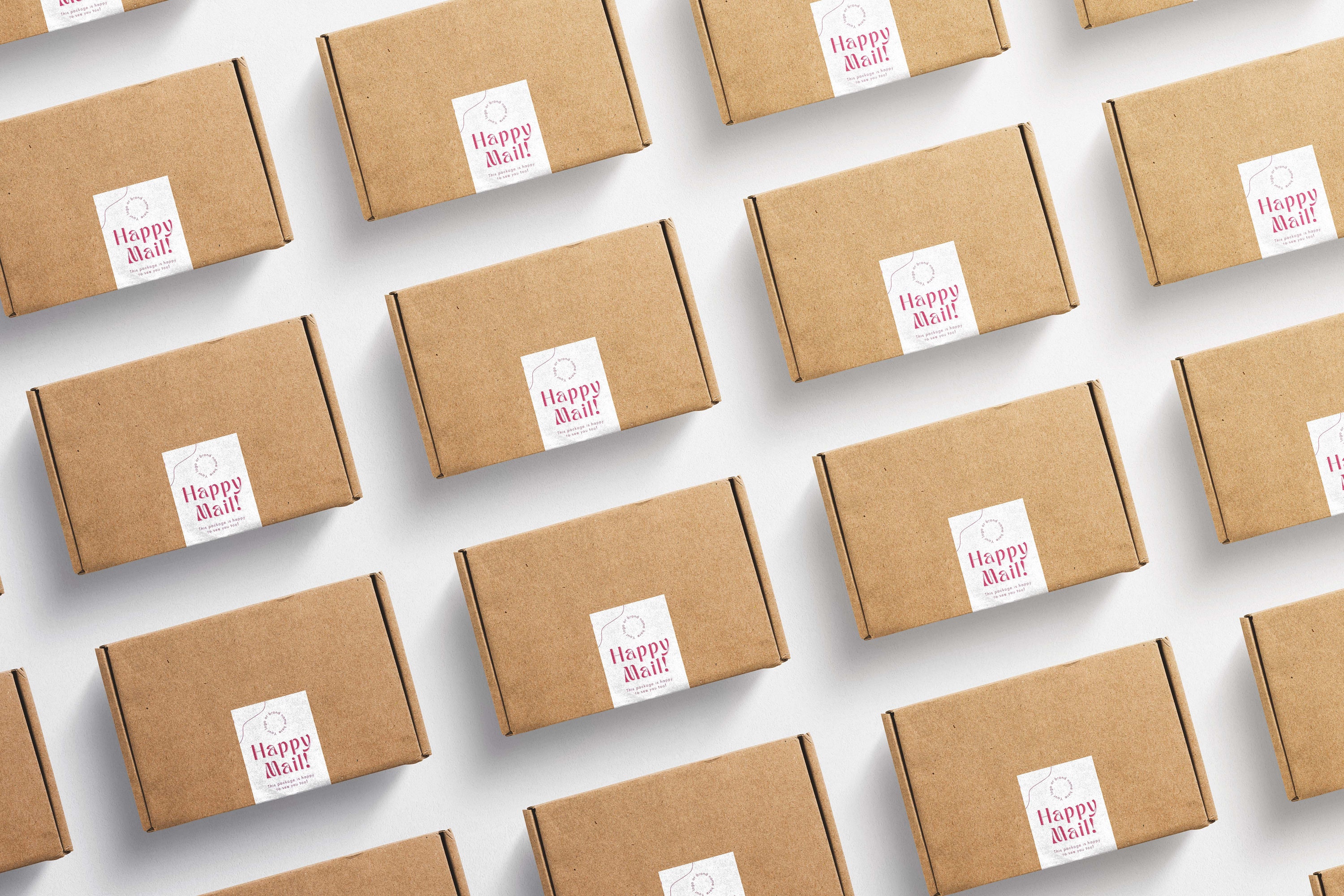 Pink Printable Box Label Fully Editable Canva Free 3 Colours Customised ...