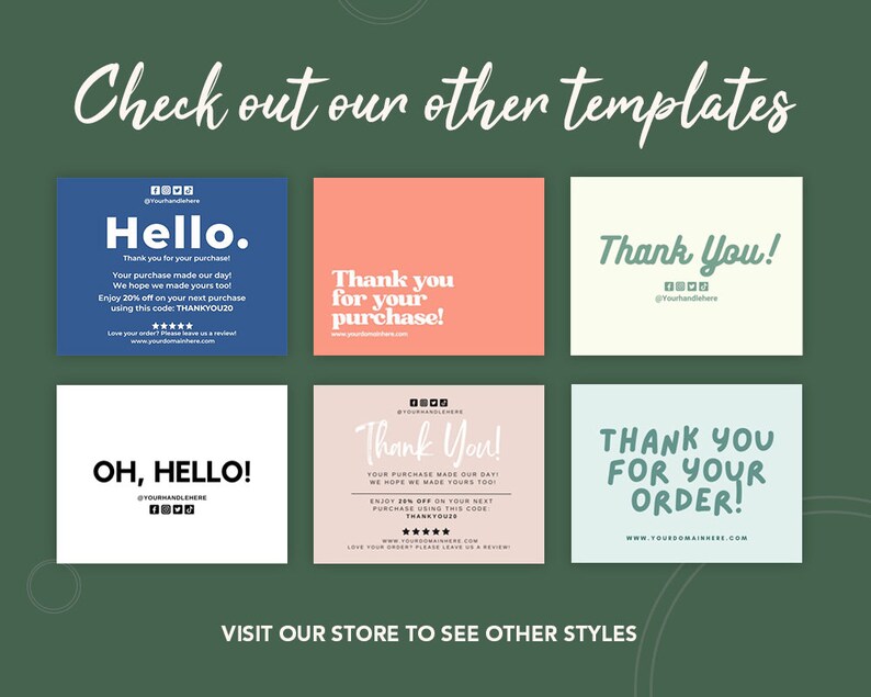 Printable Business Thank You Card Editable Thank You Template Editable ...