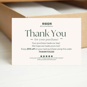 Printable Business Thank You Card Editable Thank You Template Editable ...