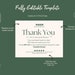 Printable Business Thank You Card Editable Thank You Template Editable ...