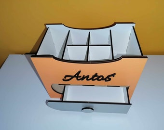 Pencil Organizer SVG File, Personalized Teacher Appreciation Gift Desk Pen Holder Storage Cup, Digital Laser Cut Glowforge files pencil sharpener