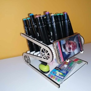 Pencil Organizer SVG File, Personalized Teacher Appreciation Gift Desk Pen Holder Storage Cup, Digital Laser Cut Glowforge files Custom Name