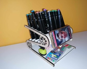 Pencil Organizer SVG File, Personalized Teacher Appreciation Gift Desk Pen Holder Storage Cup, Digital Laser Cut Glowforge files Custom Name