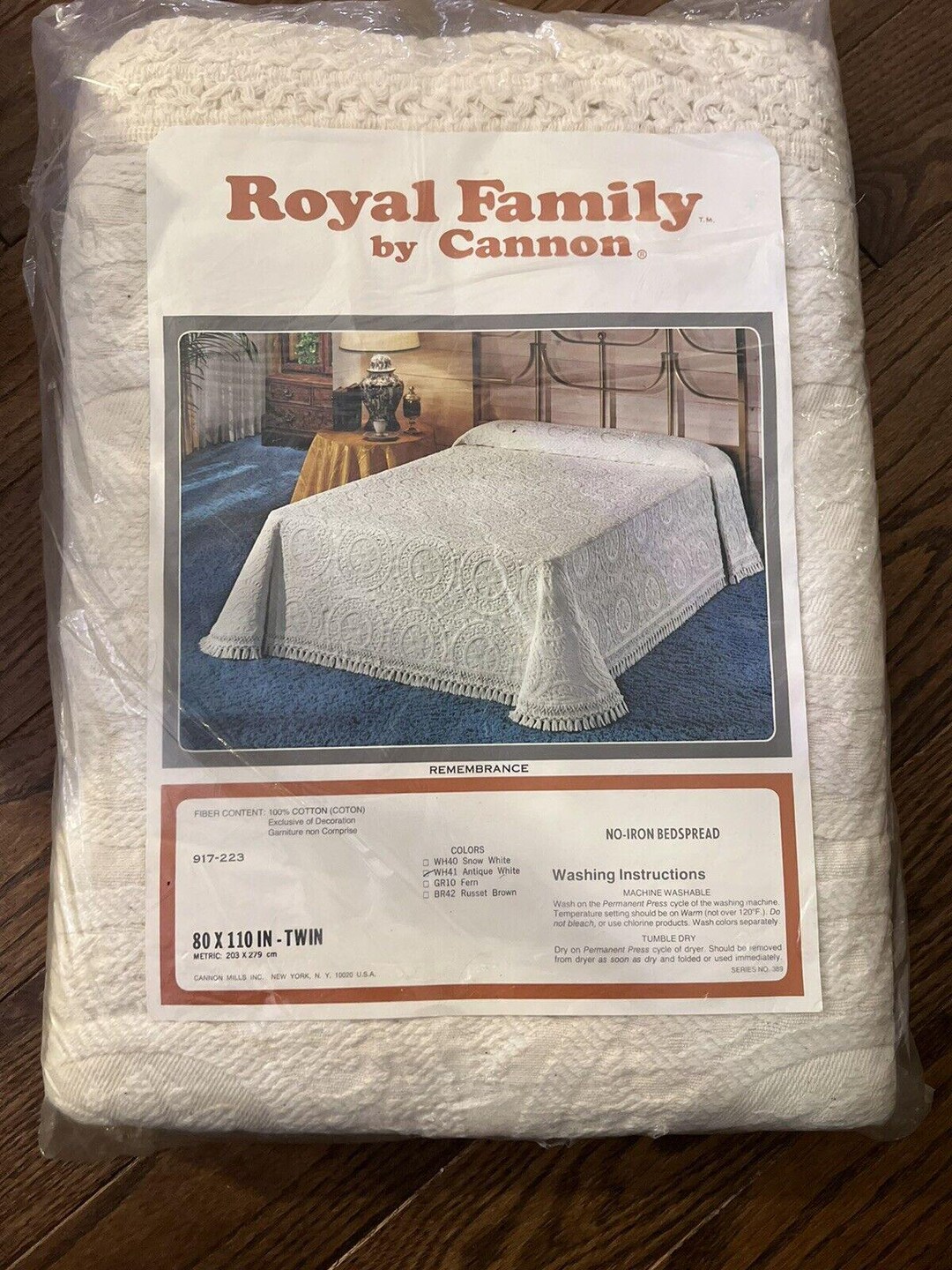 Vintage Cannon Royal Family Remembrance Antique White Twin Bedspread in ...