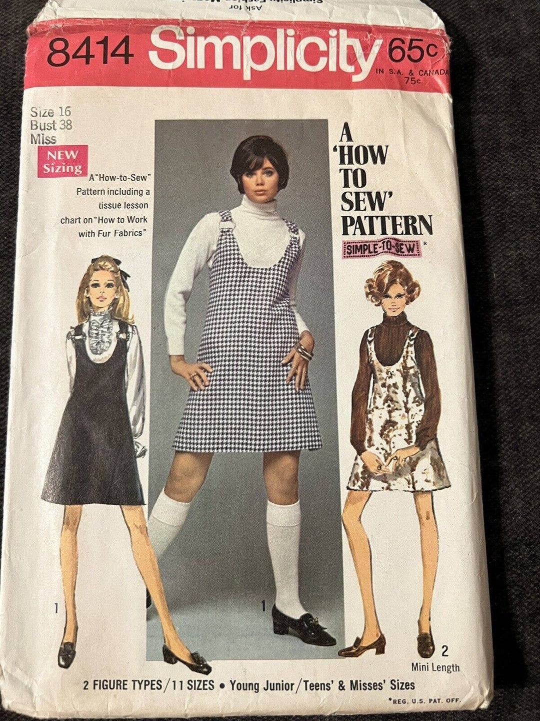 8414 Vintage Simplicity How to SEWING Pattern Juniors Jumper Two