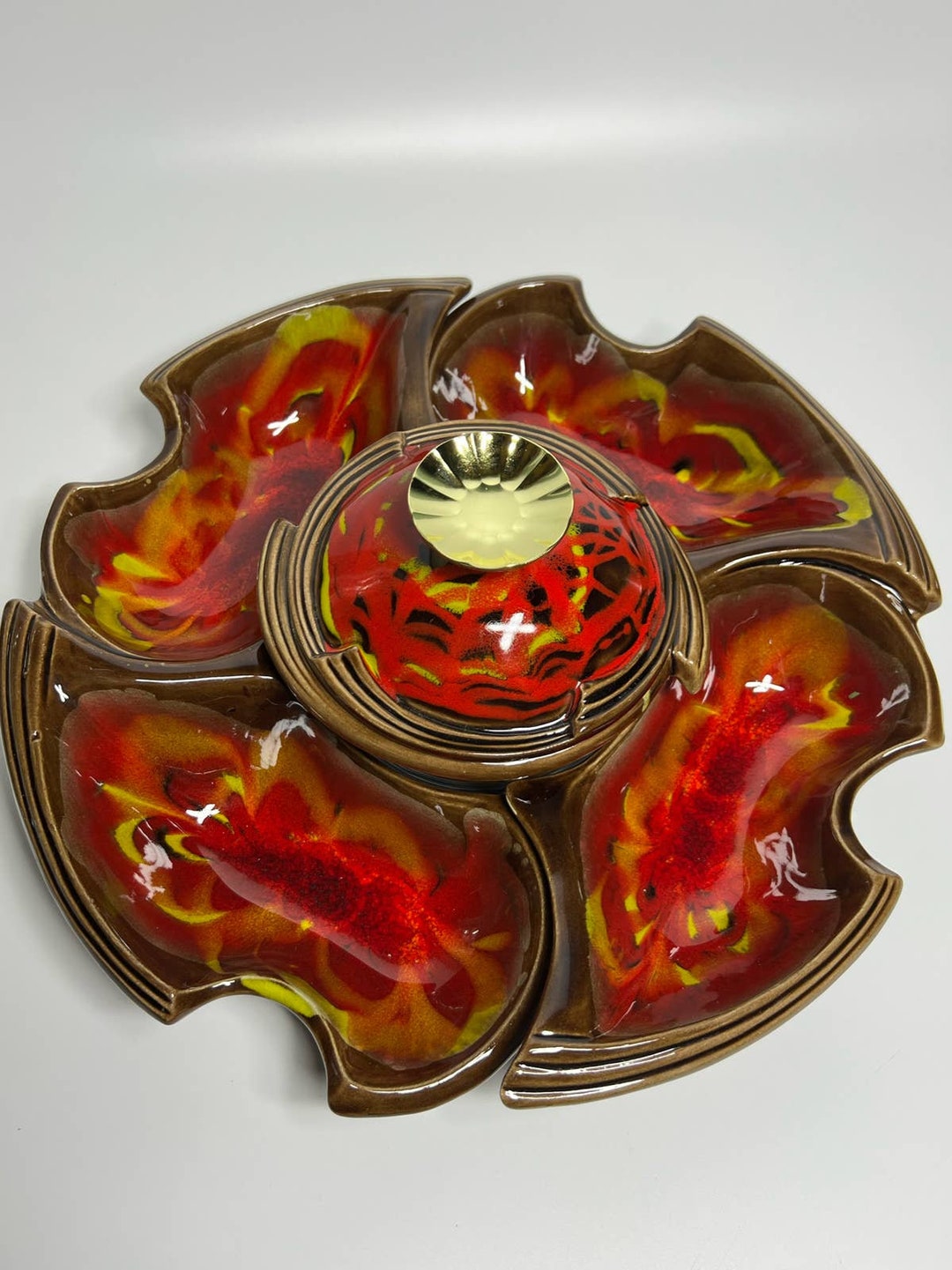 Mid Century California Originals Pottery Set Hors Doeuvres Chips and