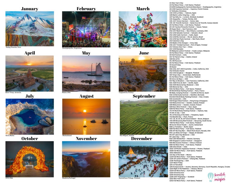 2026 Adventure Travel Calendar (with Fun Festivals and Events From ...