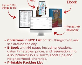 El paquete ideal para pasar la Navidad en Nueva York (mapa interactivo, calendario, libro electrónico y lista de equipaje)