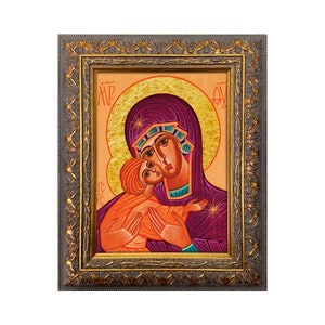 Madonna II Ikone im byzantinischen Stil gerahmt