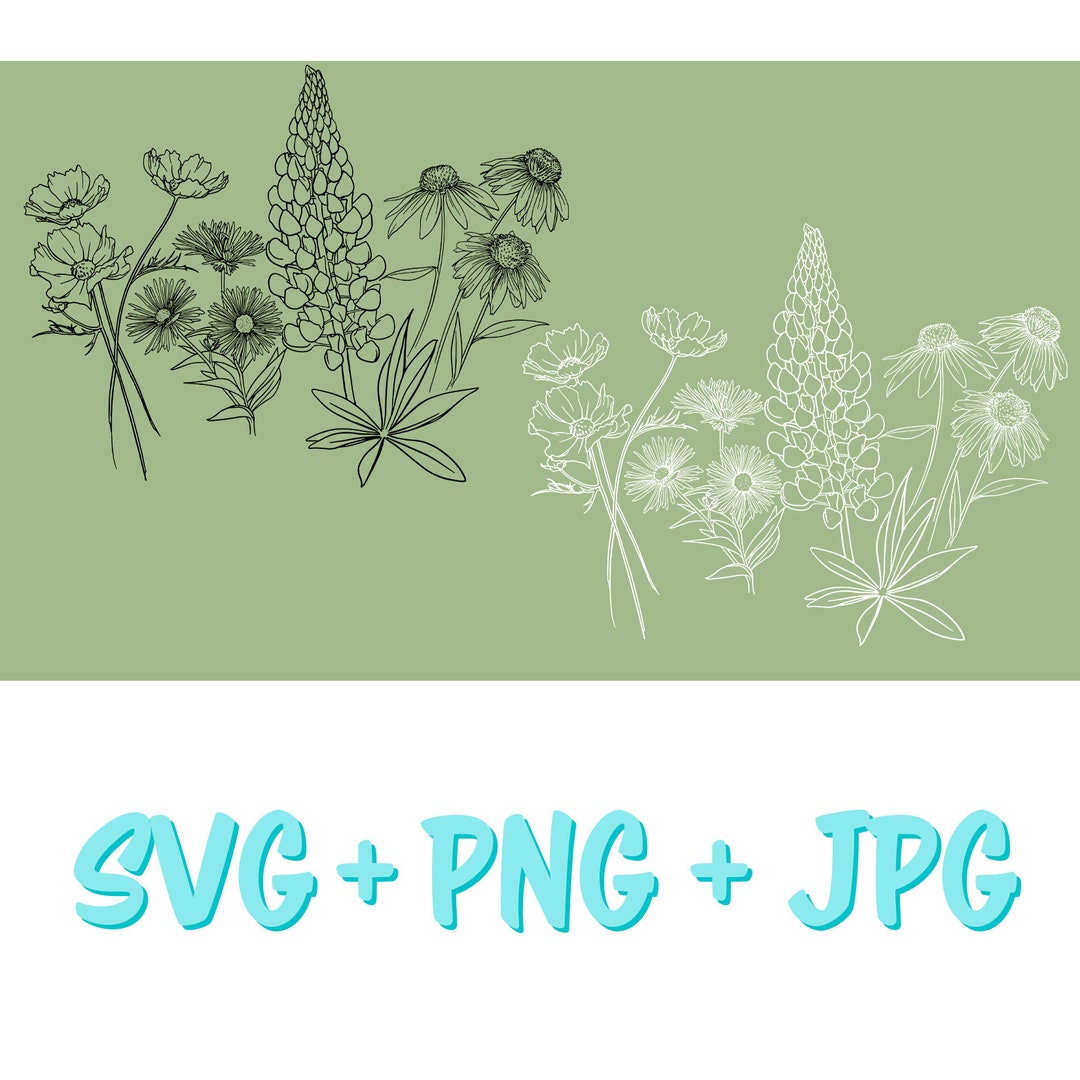 Wildflowers Bouquet Svg for Cricut and Silhouette, Floral Svg, Flower