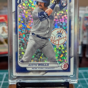 2024 Bowman Austin Wells Custom Baseball Card Art Yankees Rookie