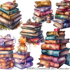 Watercolor Old Book Clipart Set of 20 Files With Instant Download ...