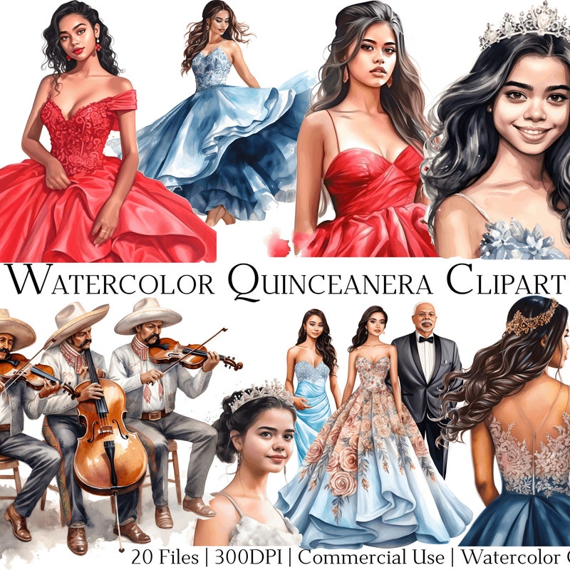 Quinceanera Clipart - Etsy