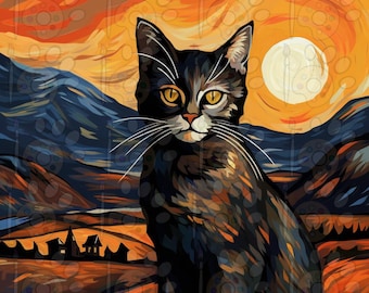 ラファエルによる「黒猫」―フランスの猫画家、フランスのアート
