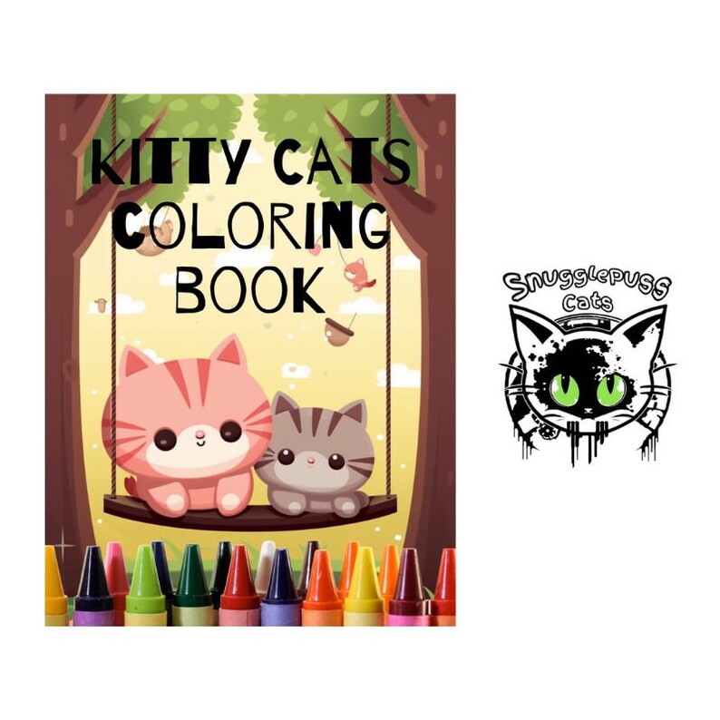 Cute Cats Coloring Book, 30 Printable Pages of Cute Easy to Color Cats