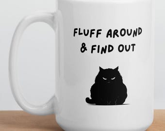 Grumpy Black Cat Coffee Mug | Sassy Cat Lover Gift