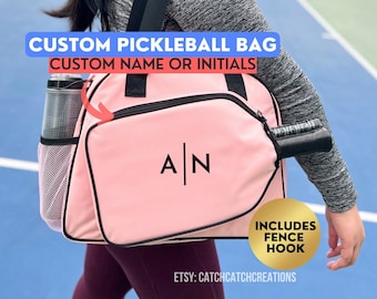 Pickleball Mother's Day Gift Personalized Pickleball Bag with Fence Hook Pickleball Name Pickleball Tote Bag Paddle Monogram Bag for Women