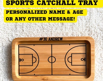 Custom 30th Birthday Gift for Him 30th Birthday Gift for Son Dressing Table Tray Sports Catchall Valet Tray Wood Basketball Tray Keys Gift