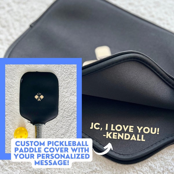 Custom Pickleball Personalized Pickleball Paddle Cover Racquet Pickleball Bag Pickleball Paddle Holder Ball Pickleball Gift for Men Cover