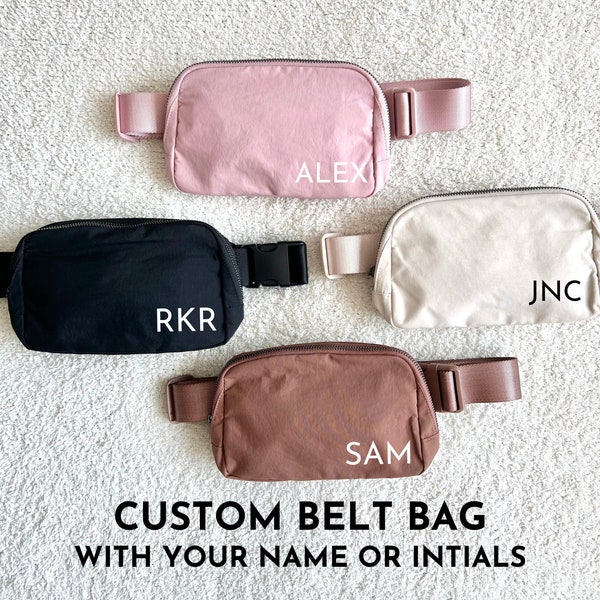 Custom Crossbody Bag Belt Fanny Pack Waist Bag Personalized Fanny Pack for Women Pink Fanny Pack Travel Bag Hip Nylon Belt Bag Hiking Pouch