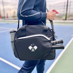 Sac de pickleball personnalisé Autocollant de pickleball personnalisé sac de nom étui pour rames housse de pickleball pickleball fourre-tout sac de pickleball étiquette sac monogramme