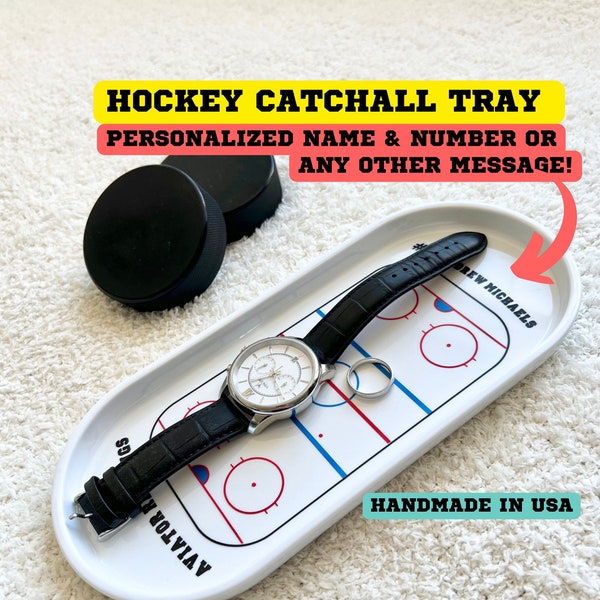 Custom Hockey Father's Day Gift Hockey Display Tray Catchall for Boyfriend Hockey Gift for Coach Team Hockey Gift Tournament Hockey Gift