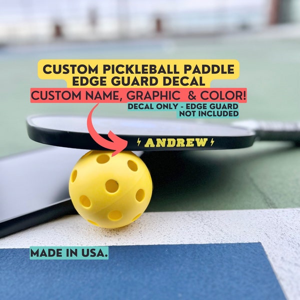 Custom Pickleball Paddle Label Paddle Sticker Pickleball Decal Pickleball Paddle Edge Tape Pickleball Edge Guard Decal Pickleball Name Tag