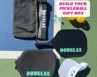 Ensemble de pagaie de pickleball personnalisée, cadeau de pickleball, housse de pagaie de pickleball personnalisée, sac de pickleball pour femme, cadeau grand-père, pickleball