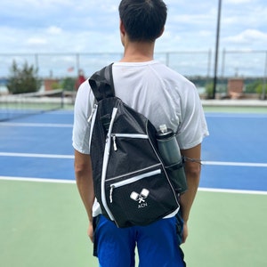 Custom Pickleball Bag With Fence Hook Personalized Pickleball Paddle Case Pickleball Decal Name Bag Cover Pickleball Sling Bag Paddle Bag