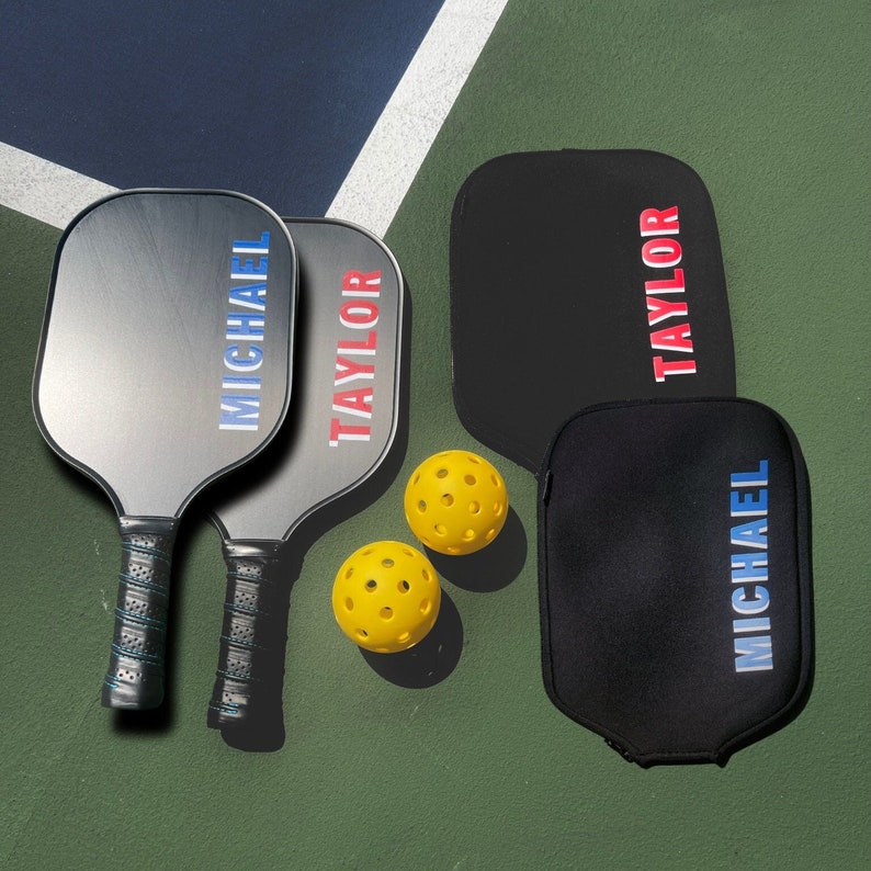 Pickleball Paddle Cover Gift Set of 2 Paddles and Paddle Covers