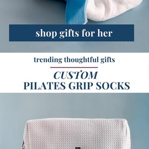 Embroidered Pilates Sock Grip Barre Gift Bag Pilates Girl Grippy Sock Grip Yoga Personalized Pilates Sock Bag Bachelorette Pilates Princess image 18