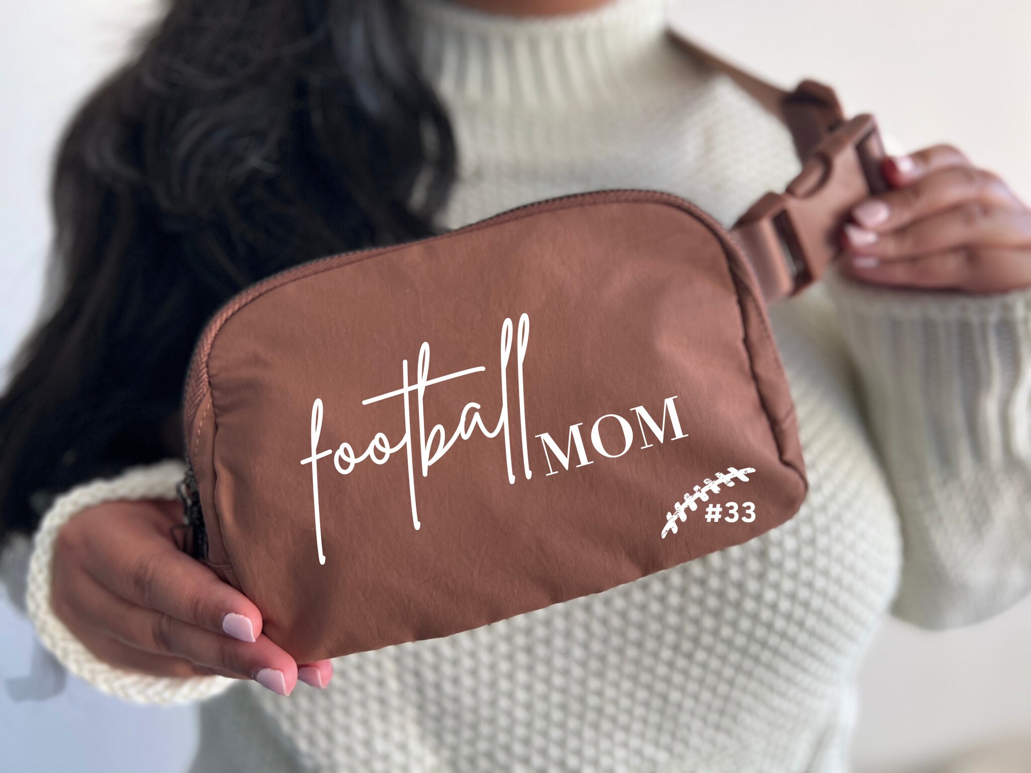 Custom Football Mom Belt Bag | Game Day Fanny Pack | Football Themed Waist Pouch | Sporty Football Mom Era Bag