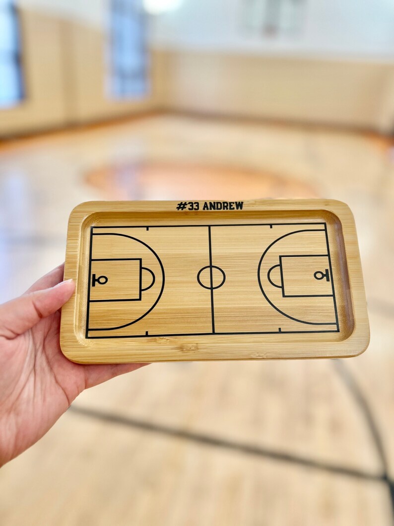 Custom Wooden Trinket Dish Ring Personalized Ring Dish for Men Tray Catchall Valet Tray Wood Sport Desk Top Organizer Sports Gift for Him Custom