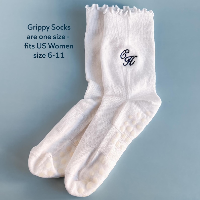 Embroidered Pilates Sock Grip Barre Gift Bag Pilates Girl Grippy Sock Grip Yoga Personalized Pilates Sock Bag Bachelorette Pilates Princess image 7