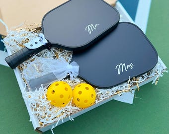 Pickleball Engagement Gift for Couple Wedding Pickleball Gift Set Bride and Groom Game Bundle Mr Mrs Engagement Present for Him Wedding