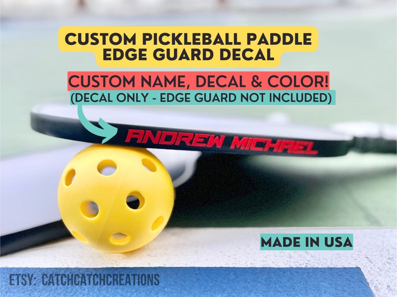 Custom Pickleball Paddle Label Edge Guard Decal Pickleball Etsy