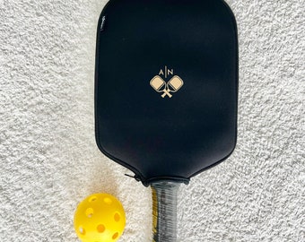 Housse Raquette Pickleball En EVA – Noir, étanche, Légère, Pour 1 Raquette + 4 Balles, Sangle Incluse
