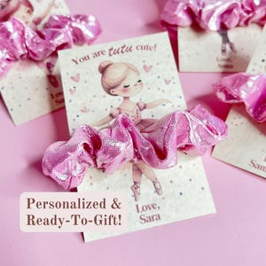 Cadeau personnalisé pour la Saint-Valentin, cadeau de classe, chouchou personnalisé pour la classe, Saint-Valentin enfant, jeu de mots personnalisé, ballerine, danse, élastique pour cheveux