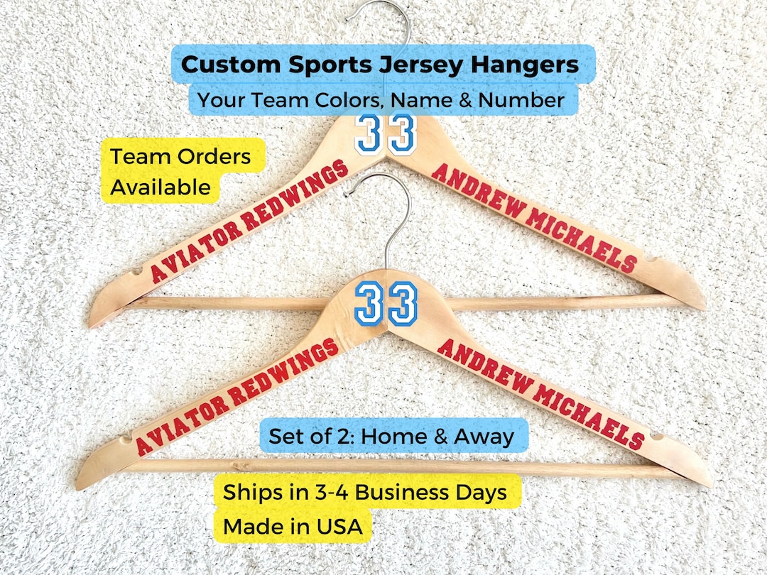 Set of 2 Custom Sport Jersey Hanger for Kids Sport Jersey Display
