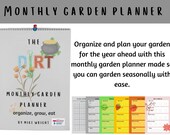monthly gardening planner, instant digital download, calendar, guide, organizer, gift