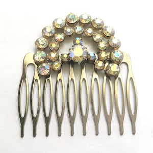 hair comb wedding, bride hair comb, Decorative hair comb, vintage Aurore Boreale rhinestones, bridal hair comb, hair comb silver, hair comb