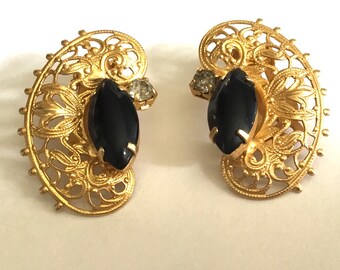 Vintage Victorian Revival Earrings, clip on