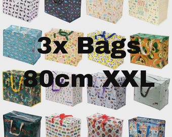 3x Extra Large Jumbo Zip Up Laundry Shopping Children Toy Storage Reusable Bag
